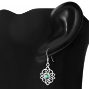 Abalone Shell Celtic Knot Silver Earrings - e397h